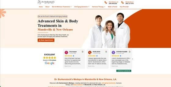 Screenshot of Skin Body Health website