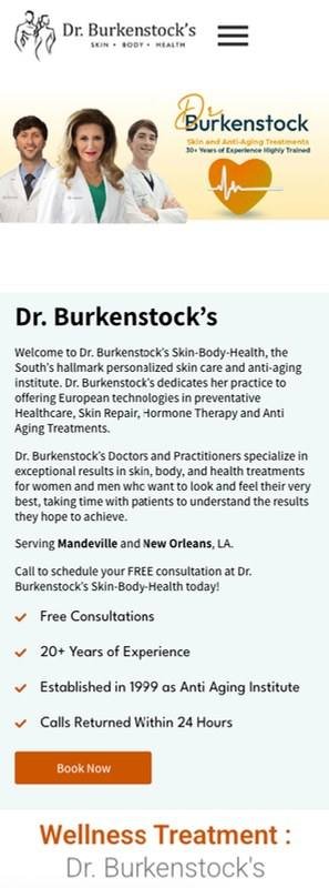 Skin Body Health: mobile view