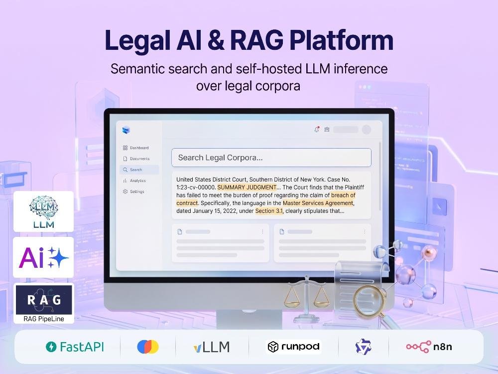Legal research platform with RAG